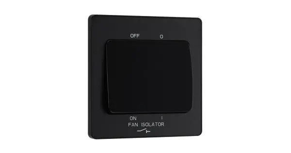 BG Evolve Matt Black Screwless Triple Pole Fan Isolator Switch PCDMB15B BG (British General)