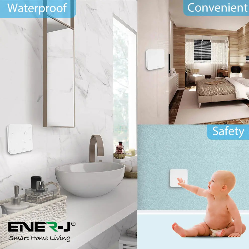 Ener-J WS1060X Wireless Kinetic Switch Bundle Kit | No Batteries, No Wiring, IP65 Waterproof
