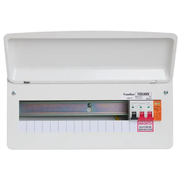 Fusebox F2014MX 14 Way Consumer Unit Surge Protection With 100A Isolator & SPD FuseBox