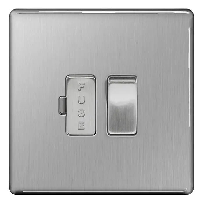 BG Nexus Screwless Flat Plate Brushed Steel Switches and Sockets Grey Inserts Full Range BG Nexus