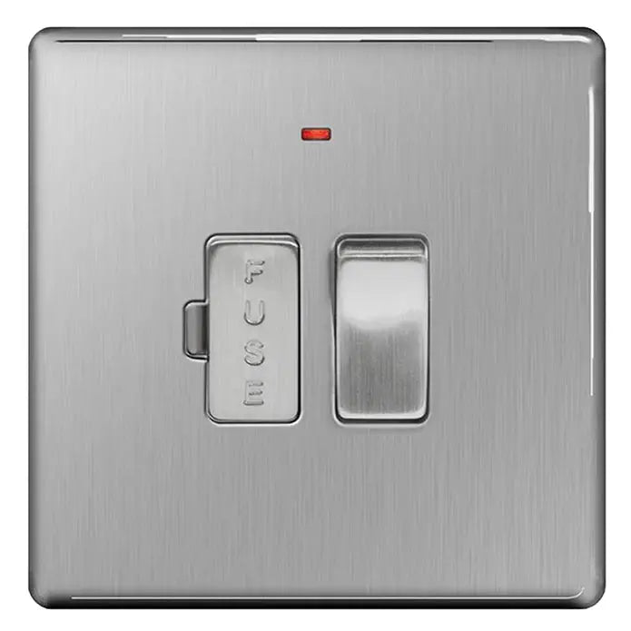 BG Nexus Screwless Flat Plate Brushed Steel Switches and Sockets Grey Inserts Full Range BG Nexus