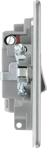 BG Nexus Screwless Flat Plate Brushed Steel Switched Fused Spur with Neon FBS52 13Amp BG Nexus