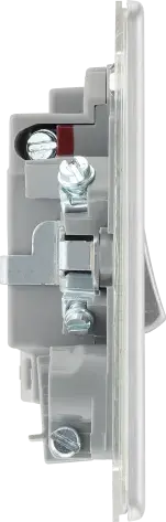 BG Nexus Screwless Flat Plate Brushed Steel Switched Fused Spur with Neon and Cable Entry FBS53 13Amp BG Nexus