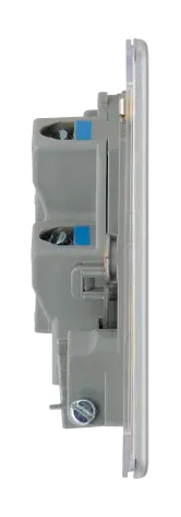 BG Electrical Unswitched Fused Spur Connection Unit with Flex Outlet, Double Pole, Screwless Front Plate, Brushed Steel, 13A, FBS55 BG Nexus