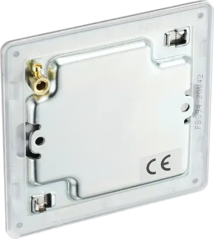 BG Nexus Screwless Flat Plate Brushed Steel Single Blanking Plate FBS94 BG Nexus