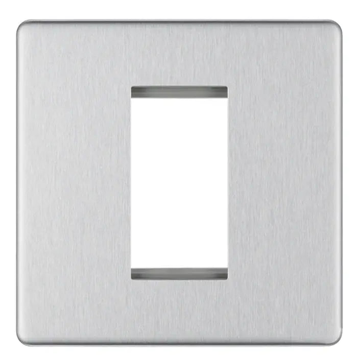 BG Nexus Screwless Flat Plate Brushed Steel Switches and Sockets Grey Inserts Full Range BG Nexus