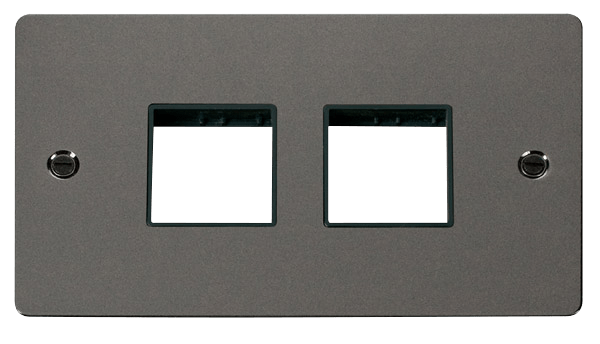 Click MiniGrid 2 Gang Plate (2+2) Switch Aperture - Black – FPBN404BK