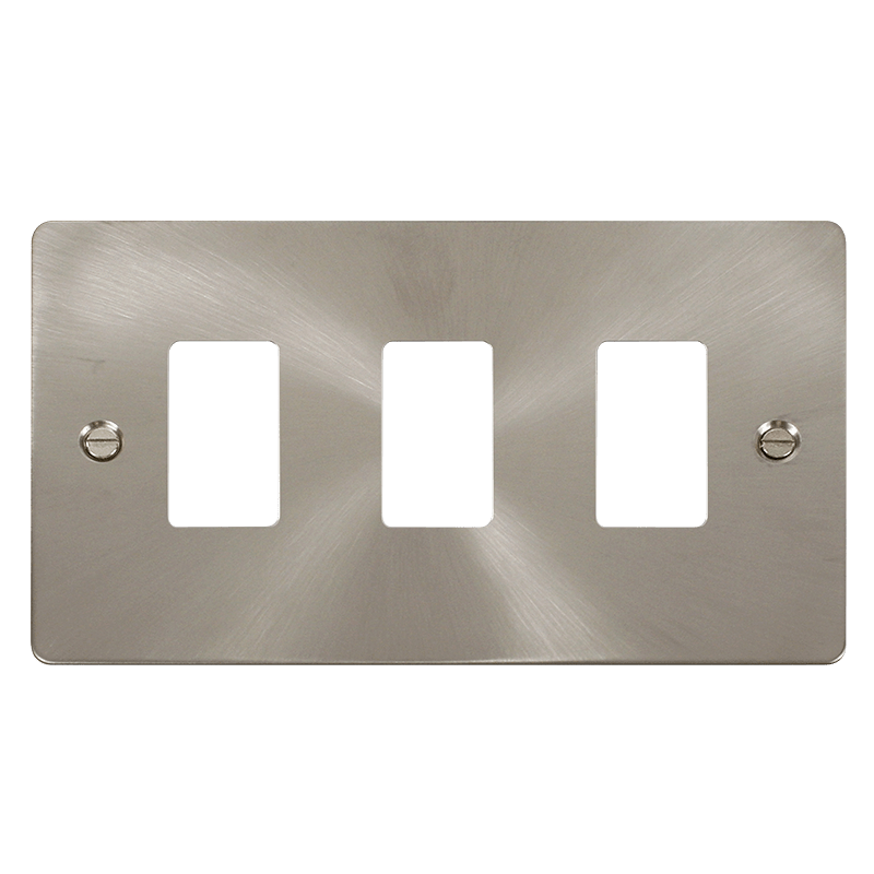 Click GridPro 3 Gang GridPro Frontplate - Brushed Stainless – FPBS20403