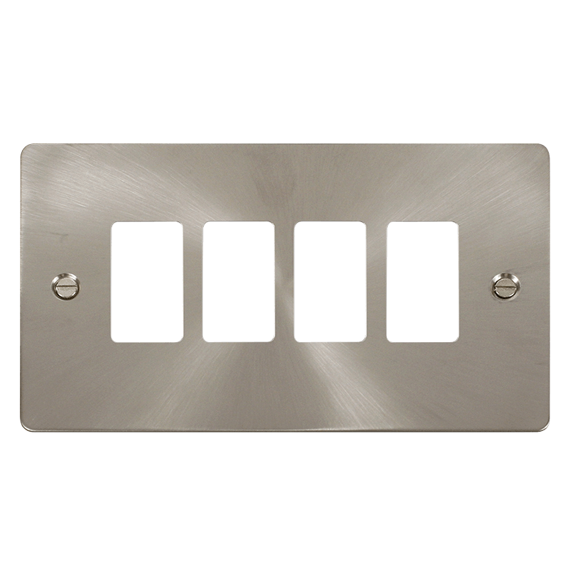 Click GridPro 4 Gang GridPro Frontplate - Brushed Stainless – FPBS20404