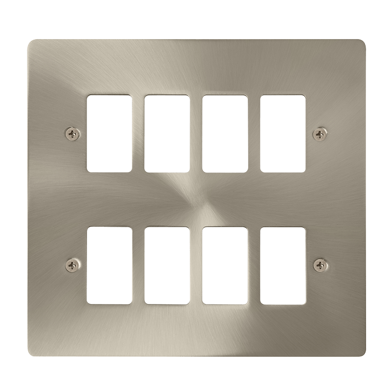 Click GridPro 8 Gang GridPro Frontplate - Brushed Stainless – FPBS20508