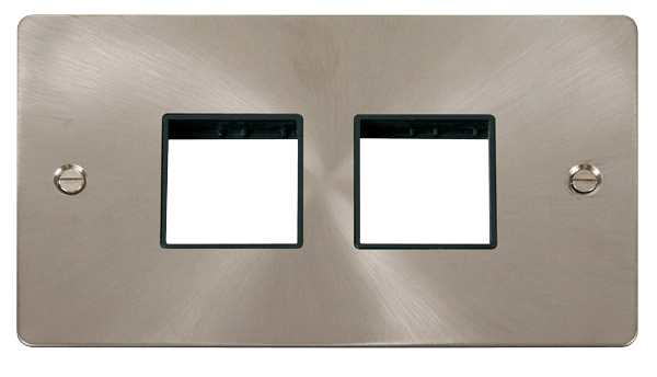 Click MiniGrid 2 Gang Plate (2+2) Switch Aperture - Black – FPBS404BK