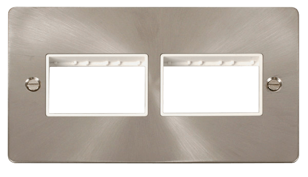 Click MiniGrid 2 Gang Plate (3+3) Switch Aperture - White – FPBS406WH