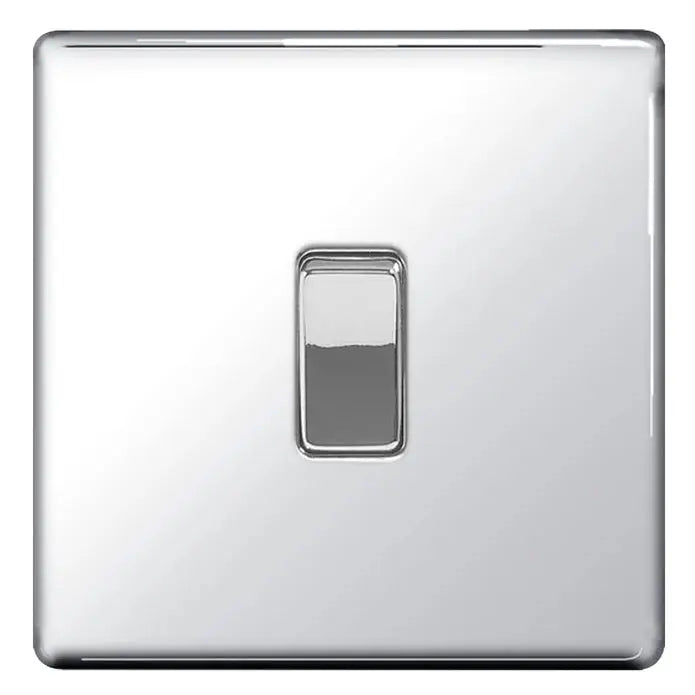 BG Nexus Screwless Flat Plate Polished Chrome Switches and Sockets White Inserts Full Range BG Nexus