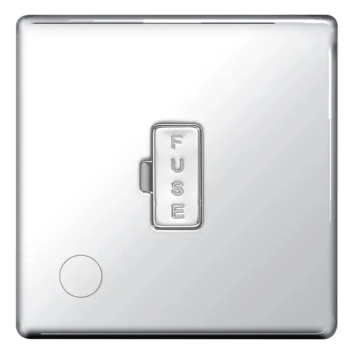 BG Nexus Screwless Flat Plate Polished Chrome Switches and Sockets Grey Inserts Full Range BG Nexus