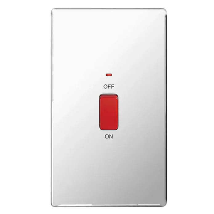 BG Nexus Screwless Flat Plate Polished Chrome Switches and Sockets Grey Inserts Full Range BG Nexus