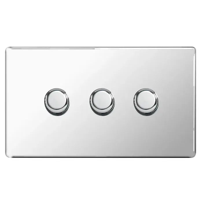 BG Nexus Screwless Flat Plate Polished Chrome Switches and Sockets White Inserts Full Range BG Nexus