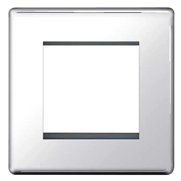 BG Nexus Screwless Flat Plate Polished Chrome Switches and Sockets Grey Inserts Full Range BG Nexus