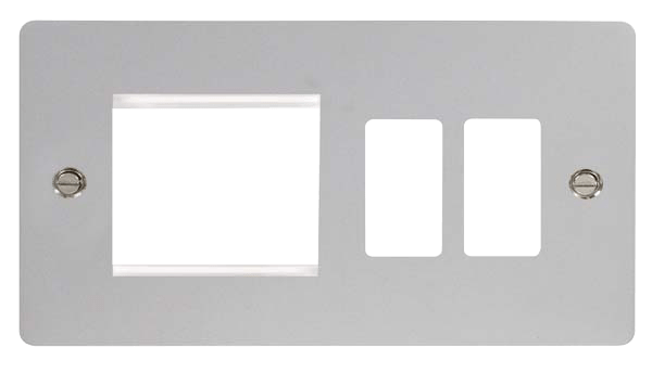 Click GridPro Hotel Accessory Plate - 2 Gang Gridpro Frontplate With Twin New Media Aperture – FPCH31102
