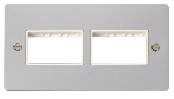 Click MiniGrid 2 Gang Plate (3+3) Switch Aperture - White – FPCH406WH