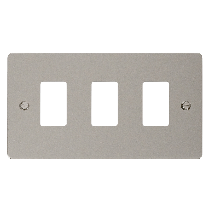 Click GridPro 3 Gang GridPro Frontplate - Pearl Nickel – FPPN20403