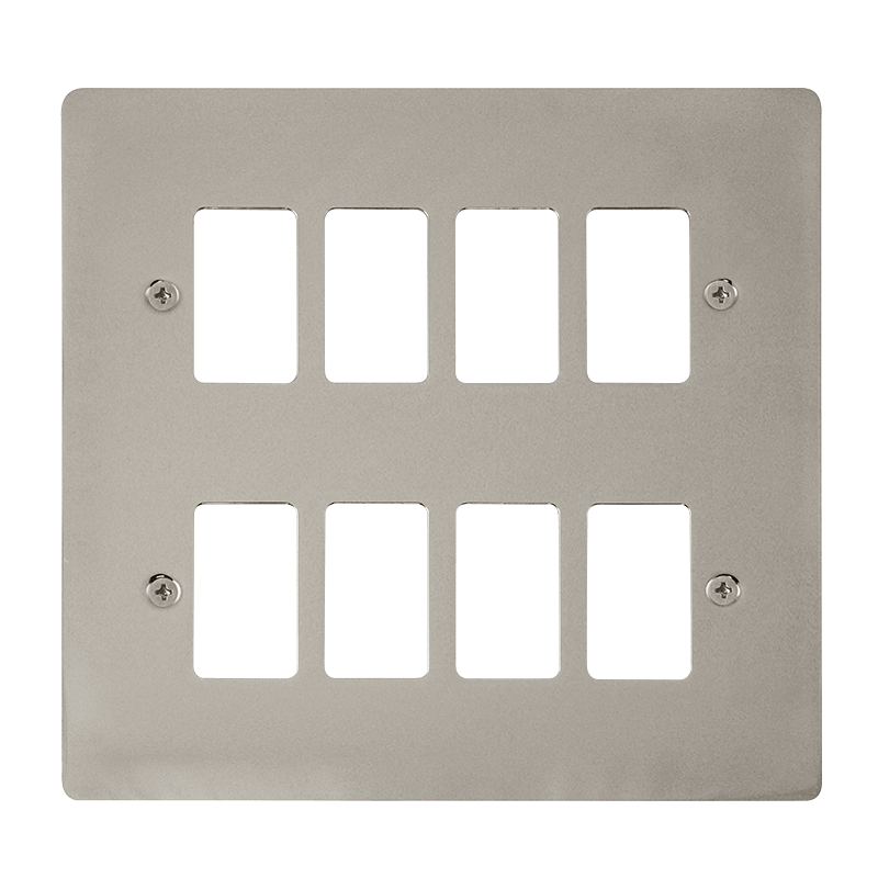 Click GridPro 8 Gang GridPro Frontplate - Pearl Nickel – FPPN20508