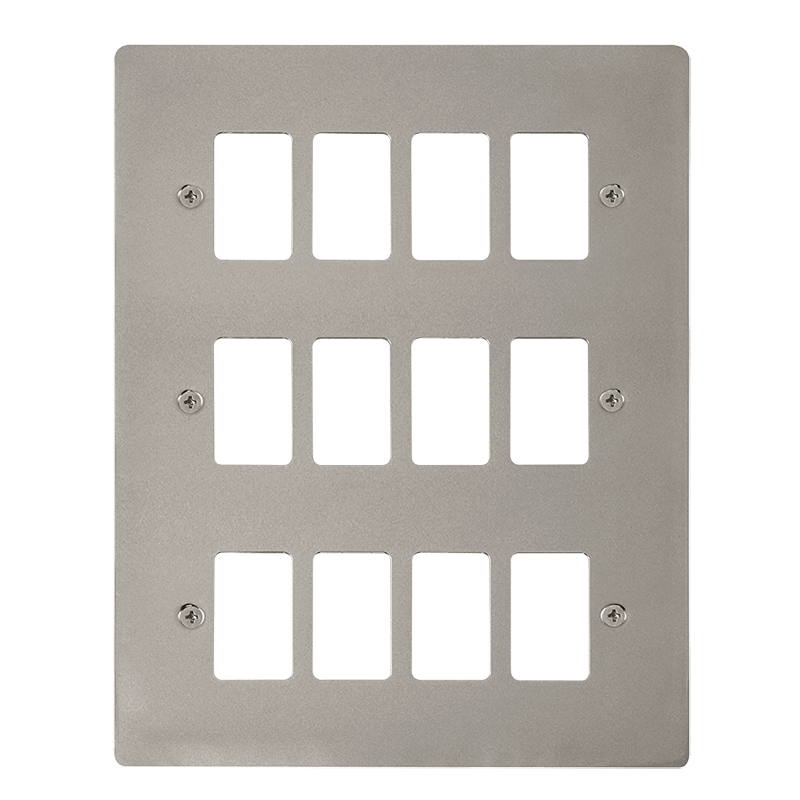 Click GridPro 12 Gang GridPro Frontplate - Pearl Nickel – FPPN20512