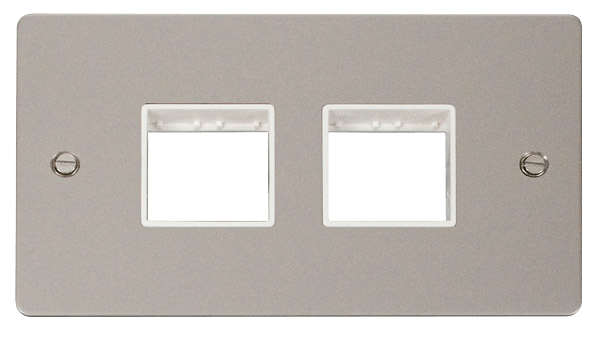 Click MiniGrid 2 Gang Plate (2+2) Switch Aperture - White – FPPN404WH
