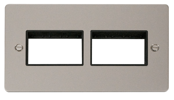 Click MiniGrid 2 Gang Plate (3+3) Switch Aperture - Black – FPPN406BK