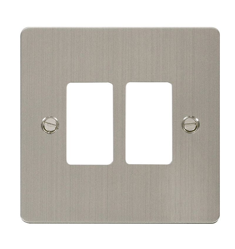 Click GridPro 2 Gang GridPro Frontplate - Stainless Steel – FPSS20402