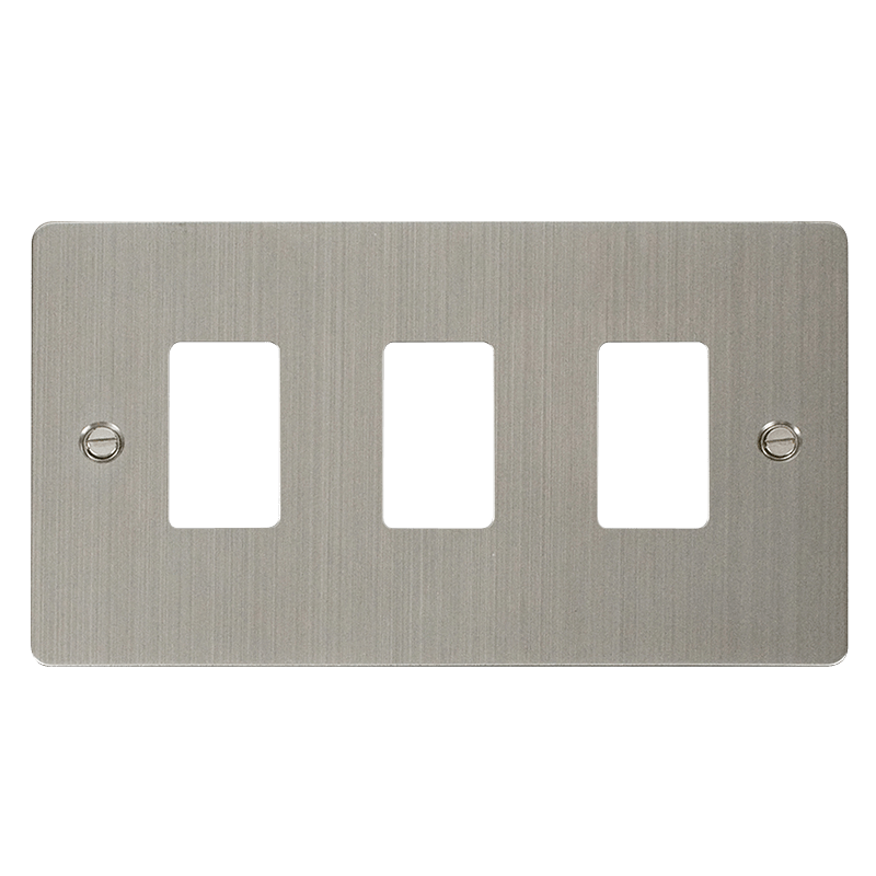 Click GridPro 3 Gang GridPro Frontplate - Stainless Steel – FPSS20403