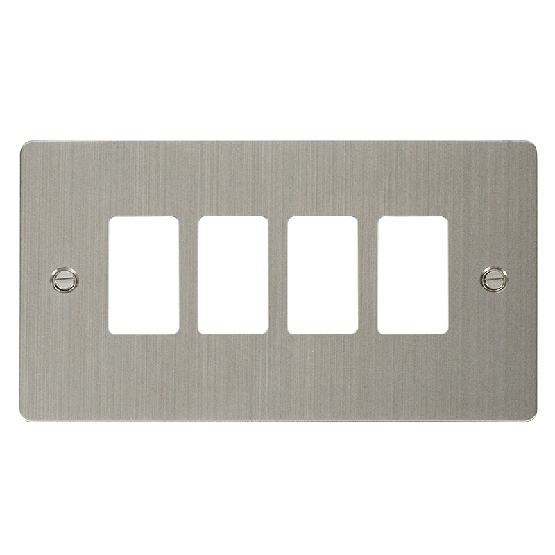 Click GridPro 4 Gang GridPro Frontplate - Stainless Steel – FPSS20404