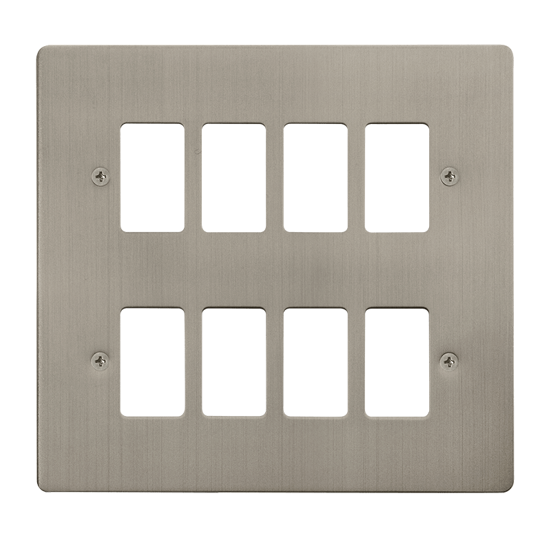 Click GridPro 8 Gang GridPro Frontplate - Stainless Steel – FPSS20508