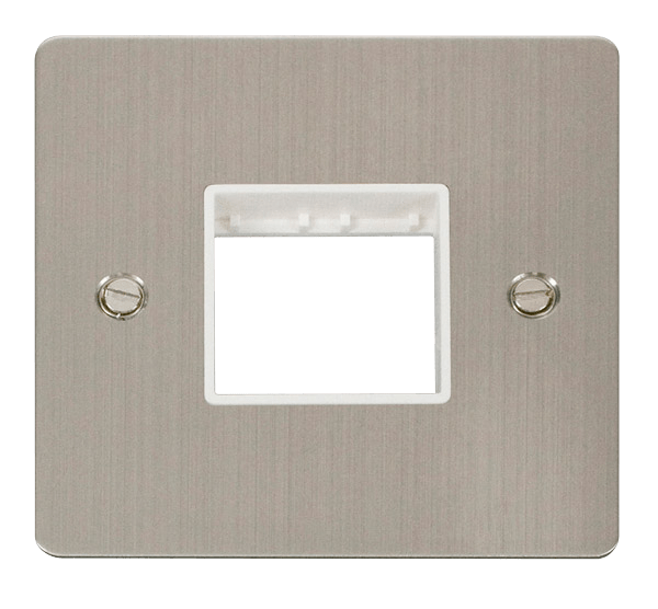 Click MiniGrid 1 Gang Plate Twin Switch Aperture - White – FPSS402WH