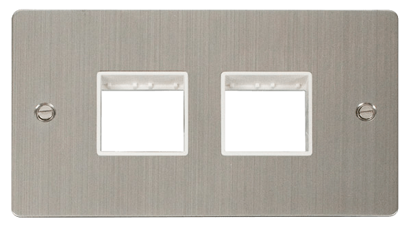 Click MiniGrid 2 Gang Plate (2+2) Switch Aperture - White – FPSS404WH
