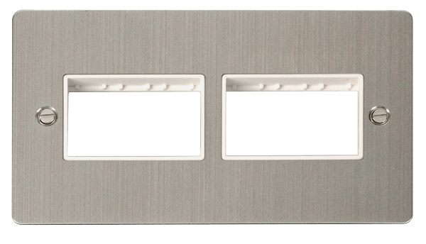 Click MiniGrid 2 Gang Plate (3+3) Switch Aperture - White – FPSS406WH