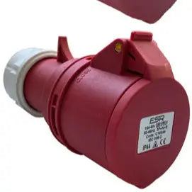 ESR 16 Amp 5 Pin Fast Fit Coupler Socket 3P+N+E Industrial IP44 Red 415V C16544 ESR