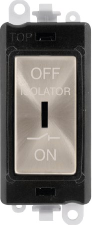 Click GridPro 10A 3 POLE FAN ISOLATION SWITCH - BLACK INSERT - BRUSHED STEEL SWITCH – GM1030BKBS