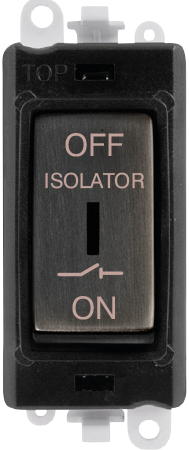 Click GridPro 10A 3 POLE FAN ISOLATION SWITCH - BLACK INSERT - MATT BRONZE SWITCH – GM1030BKBZ