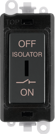 Click GridPro 10A 3 POLE FAN ISOLATION SWITCH - BLACK INSERT - METAL BLACK SWITCH – GM1030BKMB