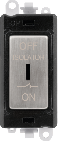 Click GridPro 10A 3 POLE FAN ISOLATION SWITCH - BLACK INSERT - STAINLESS STEEL SWITCH – GM1030BKSS