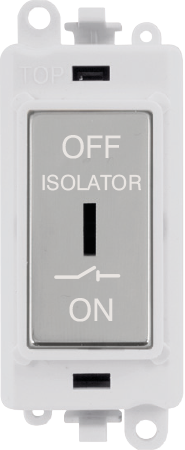 Click GridPro 10A 3 POLE FAN ISOLATION SWITCH - POLAR WHITE INSERT - POLISHED CHROME SWITCH – GM1030PWCH