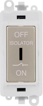 Click GridPro 10A 3 POLE FAN ISOLATION SWITCH - POLAR WHITE INSERT - PEARL NICKEL SWITCH – GM1030PWPN