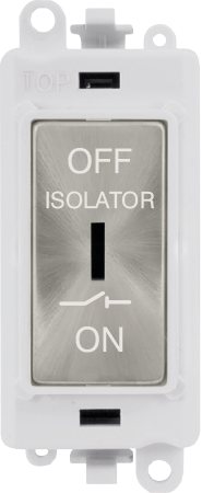 Click GridPro 10A 3 POLE FAN ISOLATION SWITCH - POLAR WHITE INSERT - SATIN CHROME SWITCH – GM1030PWSC