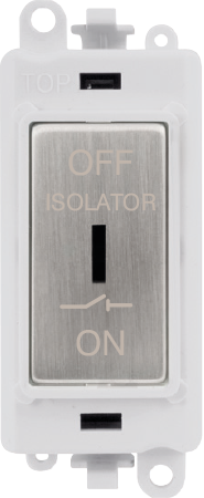 Click GridPro 10A 3 POLE FAN ISOLATION SWITCH - POLAR WHITE INSERT - STAINLESS STEEL SWITCH – GM1030PWSS