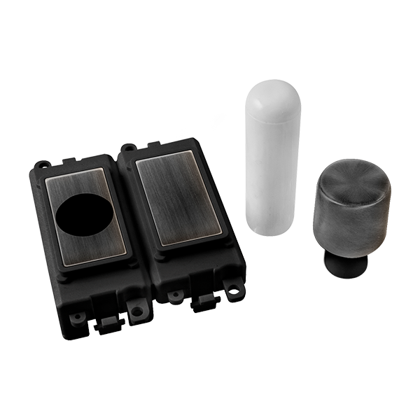 Click GridPro GRIDPRO 2 MODULE DIMMER MOUNTING KIT - BLACK INSERT - METAL MATT BRONZE – GM150BKBZ