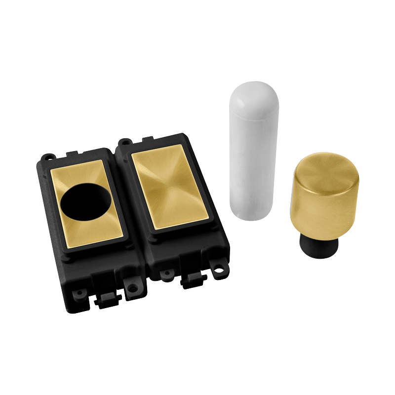 Click GridPro 2 Module Dimmer Mounting Kit - Black - Satin Brass – GM150BKSB