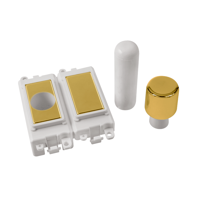 Click GridPro 2 Module Dimmer Mounting Kit - White - Polished Brass – GM150PWBR