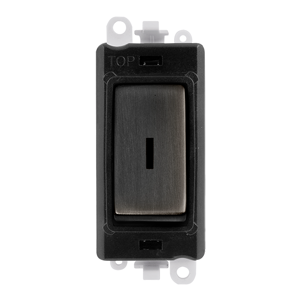 Click GridPro GRIDPRO 20AX 2 WAY KEY SWITCH MODULE - BLACK INSERT - METAL MATT BRONZE SWITCH – GM2003BKBZ