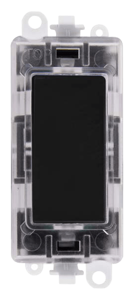 Click GridPro 250V~ Green Transparent Illuminated Blank Module - Black – GM2008GTBK