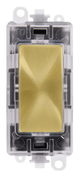 Click GridPro 250V~ Green Transparent Illuminated Blank Module - Satin Brass – GM2008GTSB